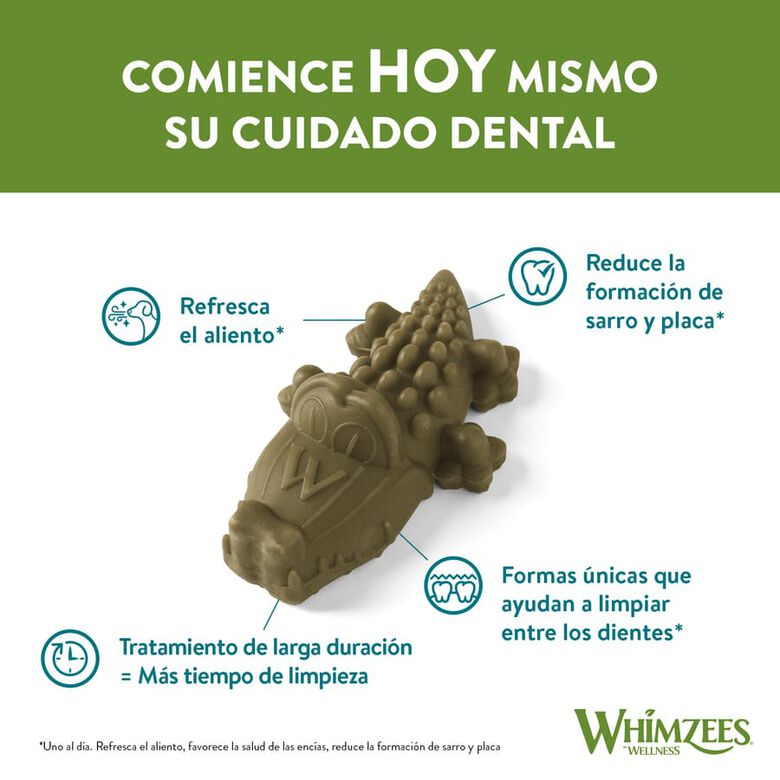 Whimzees Snacks Dentales Cocodrilo para perros de razas medianas thumbnail