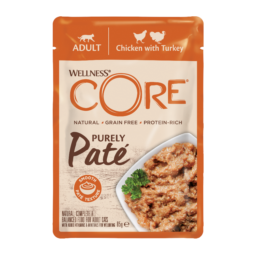 85 g Wellness Core Adult Pollo y Pavo en Pat&eacute; sobre para gatos, , large Imagen numero 3