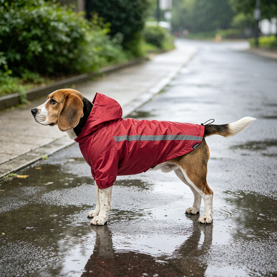 Gotoo Abrigo Impermeable Reflectante Rojo para perros, , large Imagen numero 1