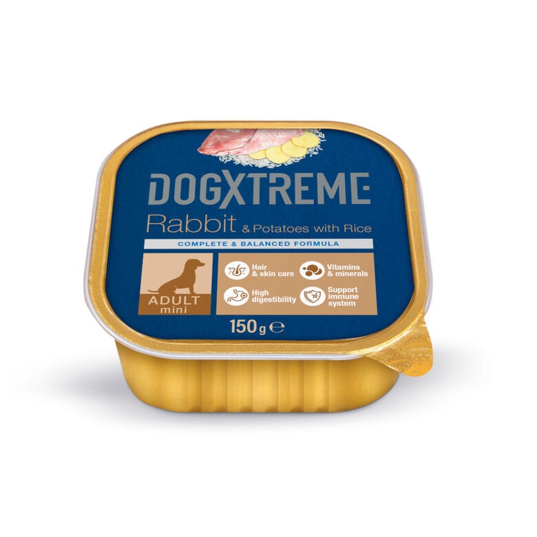 150 g Dogxtreme Adult Mini Conejo con Patatas y Arroz tarrina para perros,  Imagen numero 1 150 g Dogxtreme Adult Mini Conejo con Patatas y Arroz tarrina para perros, , large Imagen numero 1