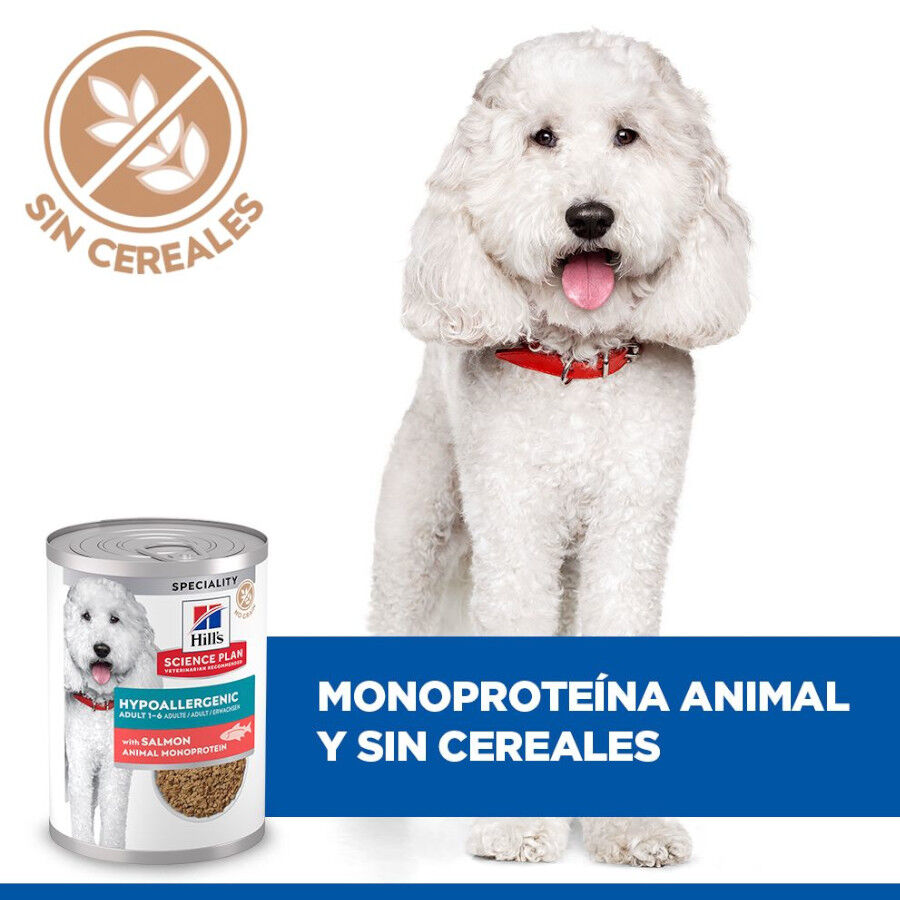 363 g Hill's Science Plan Hypoallergenic Alimento H&uacute;medo con Salm&oacute;n para Perros Adultos, , large Imagen numero 3
