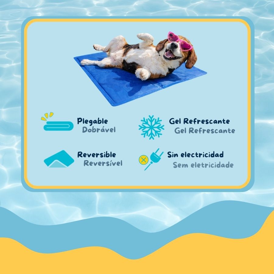 Summer Vibes Manta Refrescante Azul para perros, , large Imagen numero 3