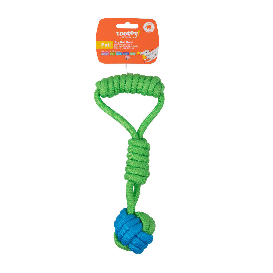 Tootoy! Modedor para Tirar de Cuerda con Pelota Verde y Azul para perros, , large Imagen numero 7