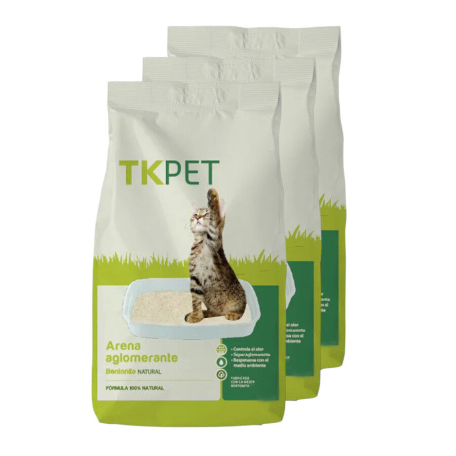 3 x 10 L TK-Pet Arena Aglomerante de Bentonita y Natural para Gatos &iexcl;Pack ahorro!, , large Imagen numero 1