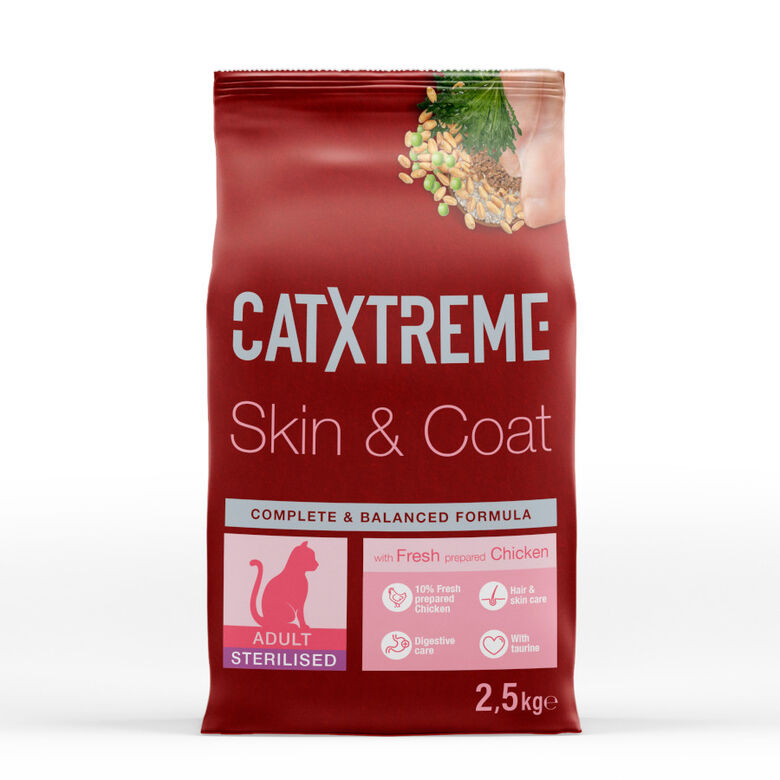 Catxtreme Adult Skin &amp; Coat Sterilised Pollo pienso para gatos thumbnail