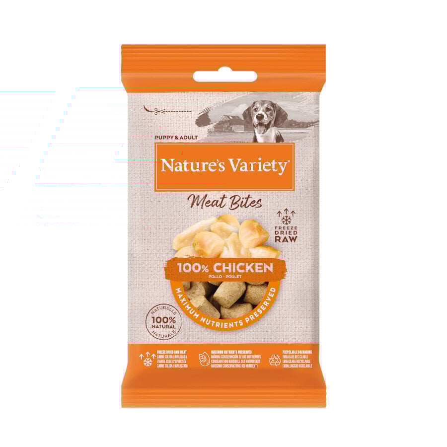 Nature's Variety Bocaditos Meat Bites Pollo Liofilizado para perros