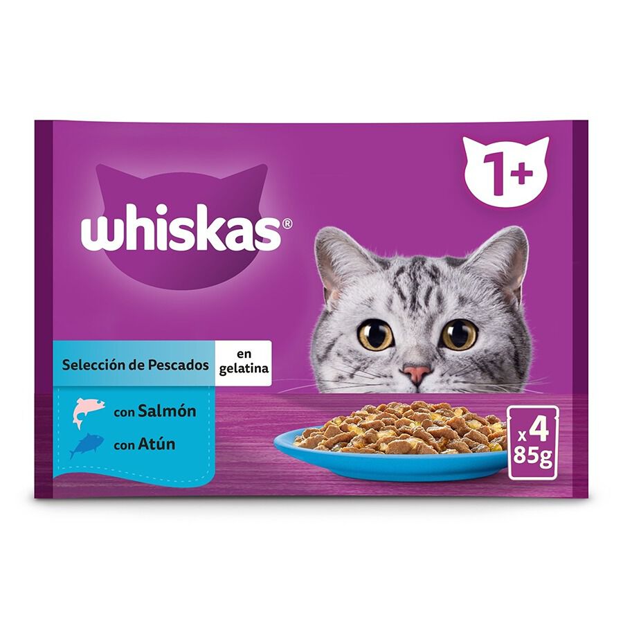 Whiskas Salmón y Atún Gelatina en Bolsita para Gatos Adultos thumbnail