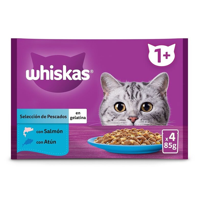 Whiskas Salmón y Atún Gelatina en Bolsita para Gatos Adultos thumbnail