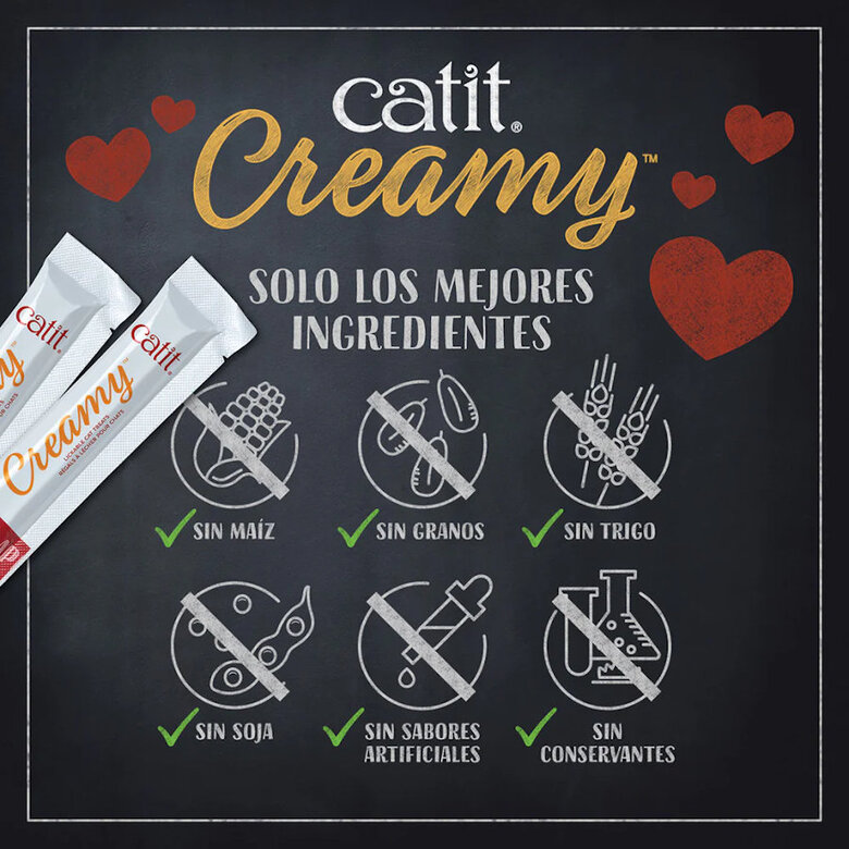 4 sobres x 10 g Catit Creamy Snack Líquido de Salmón con Gambas para gatos,  Imagen numero 5 4 sobres x 10 g Catit Creamy Snack Líquido de Salmón con Gambas para gatos, , large Imagen numero 5