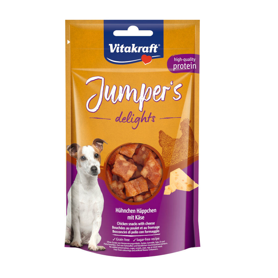 80 g Vitakraft Bocaditos Jumper&rsquo;s Delights Pollo y Queso para perros, , large Imagen numero 1