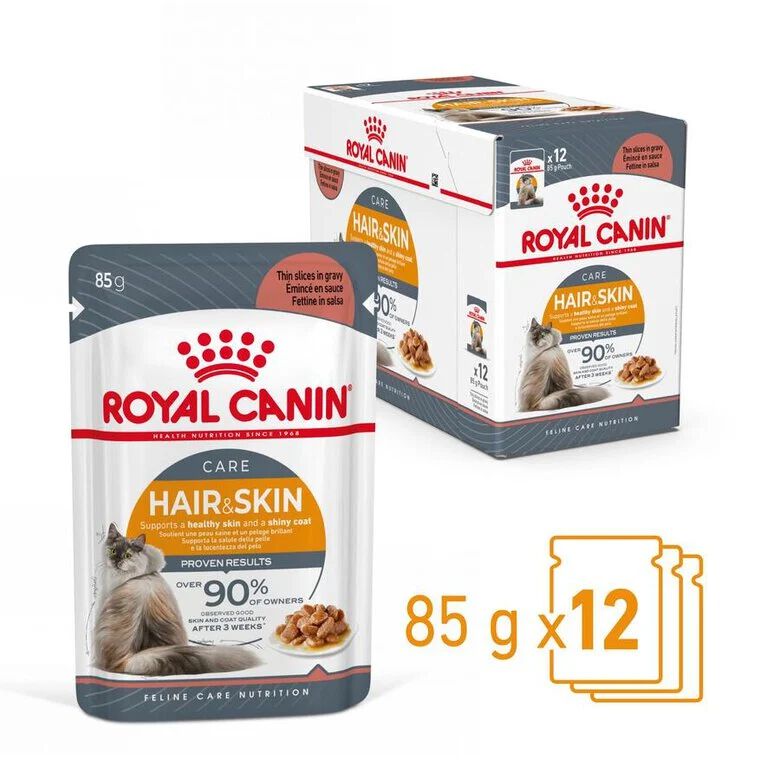 Royal Canin Hair and Skin sobre en salsa para gatos thumbnail