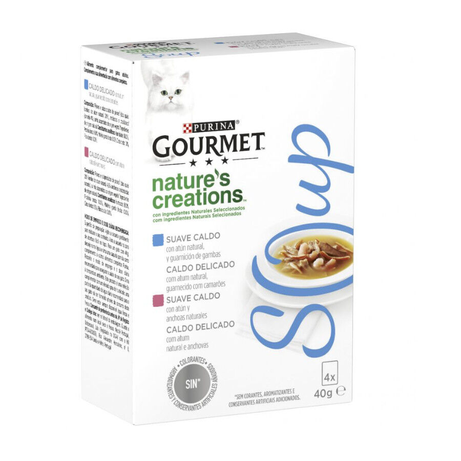 4 sobres x 40 g Gourmet Nature's Creations Sopa de At&uacute;n sobre para gatos, , large Imagen numero 1