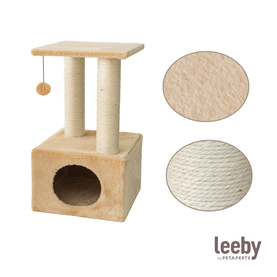Leeby Colette Scratch rascador con cama nido y juguete beige para gatos, , large Imagen numero 5