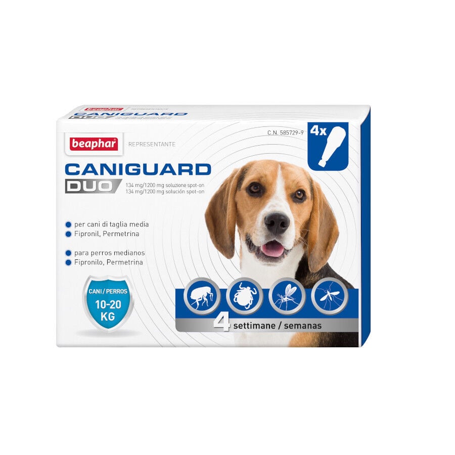 Beaphar Caniguard Duo Pipetas Antiparasitarias para perros medianos, , large Imagen numero 1