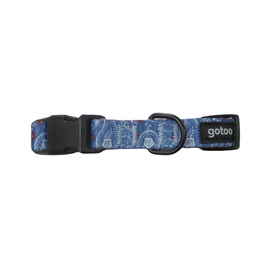 Gotoo Collar estampado cachemira azul para perros, , large Imagen numero 1