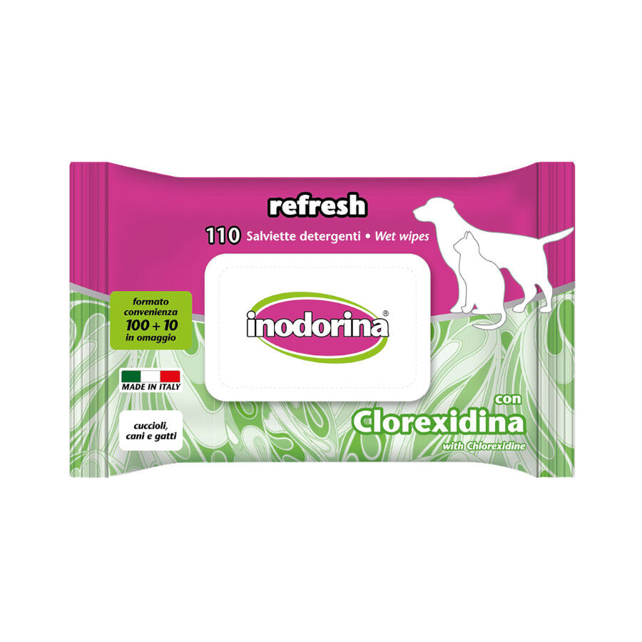 Inodorina Refresh Toallitas Húmedas Clorhexidina para perros y gatos