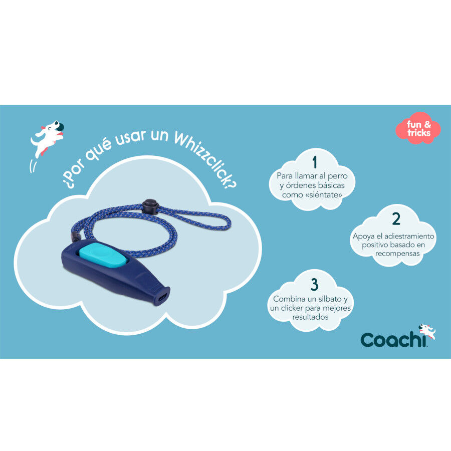 Coachi clicker con silbato de entrenamiento azul oscuro para perros thumbnail