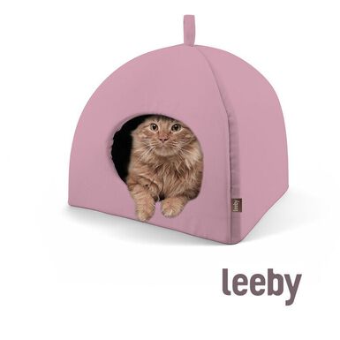 Leeby Iglú Antideslizante Rosa para gatos