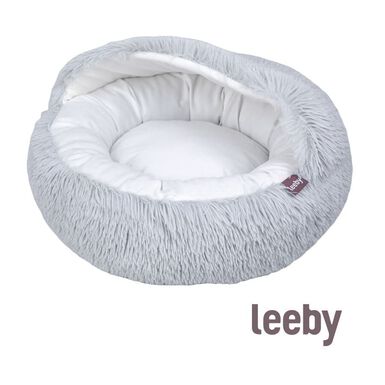 Leeby Cama Cueva Antiestrés Gris para gatos