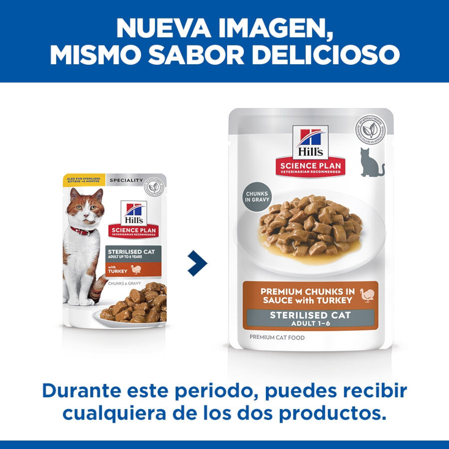 85 g Hill's Science Plan Sterilised Young Adult Pavo Sobre en Salsa para gatos, , large Imagen numero 2
