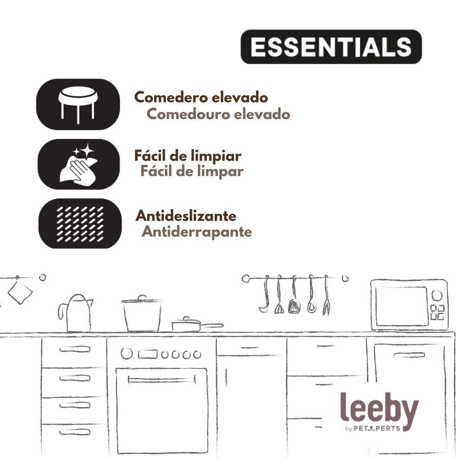 Leeby Comedero Doble de Acero Inoxidable Color Azul para perros, , large Imagen numero 5
