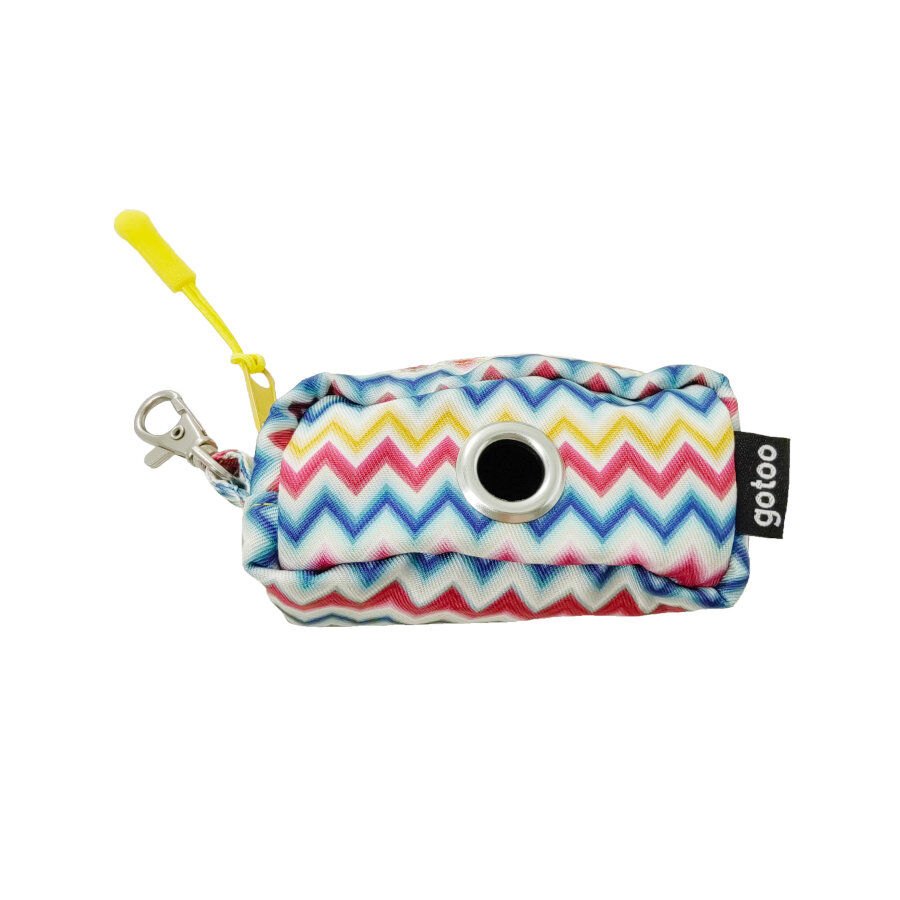 Gotoo Porta bolsas estampado rayas zig-zag para perros