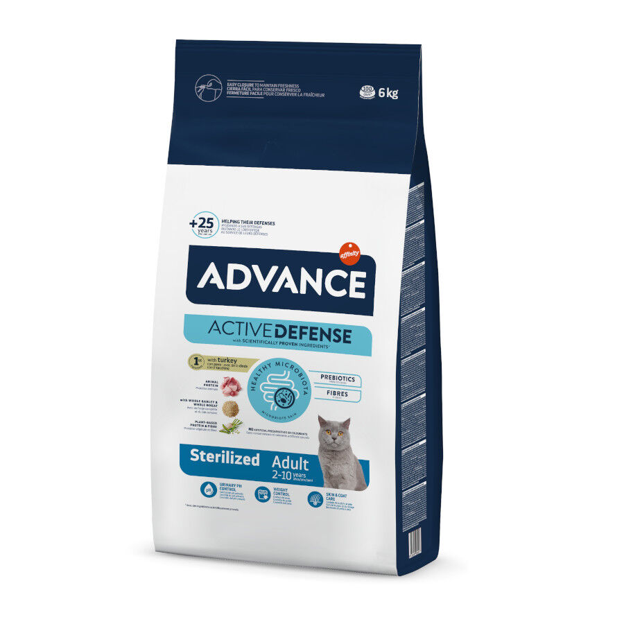 Advance Adult Sterilized Pavo y Cebada pienso para gatos