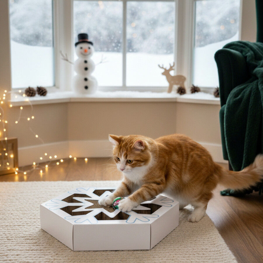 Wonder Christmas Rascador de Cartón Navideño para gatos thumbnail