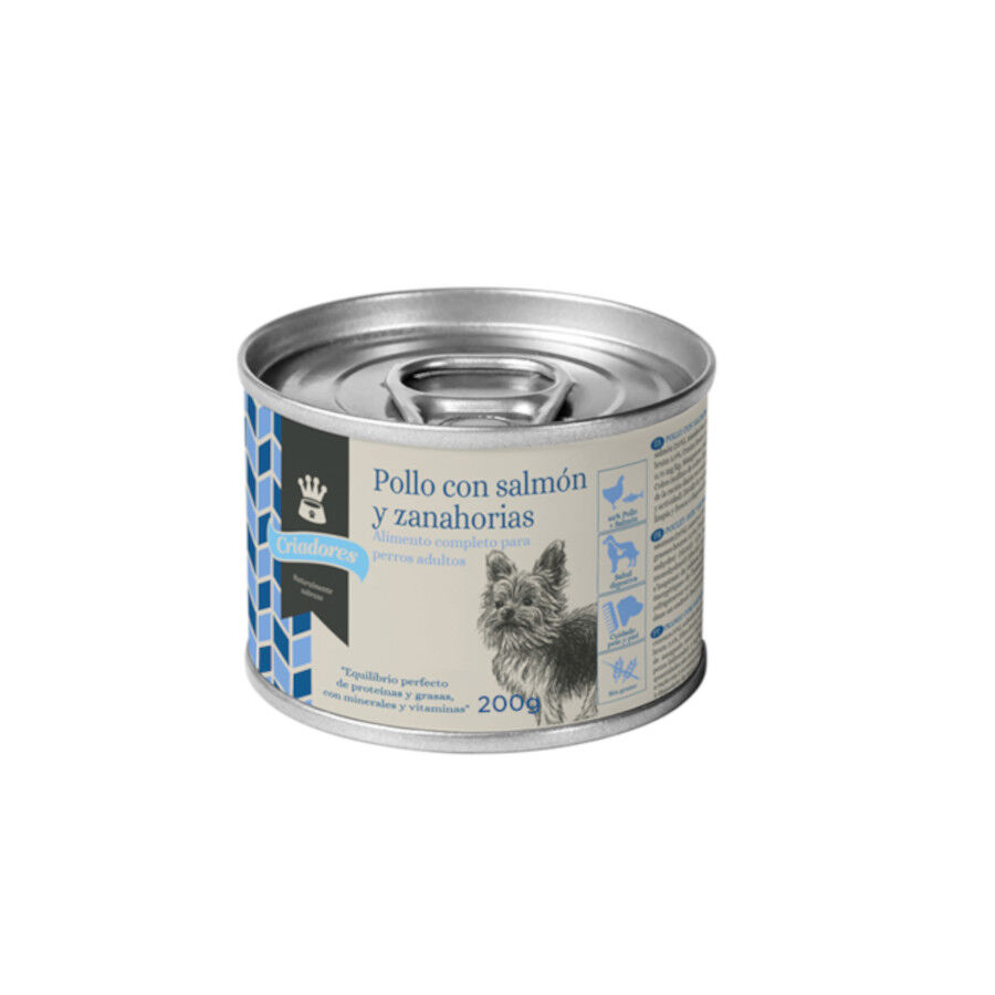 Criadores Adulto Pollo y Salmón lata para perros