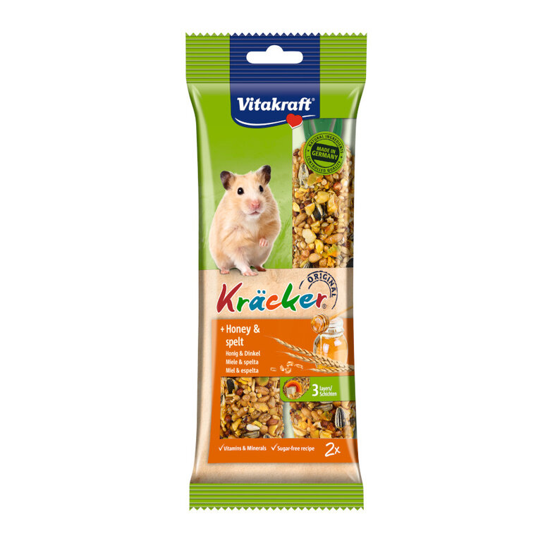 Vitakraft Kräcker Barritas Miel y Sésamo para hámsteres, , large image number null
