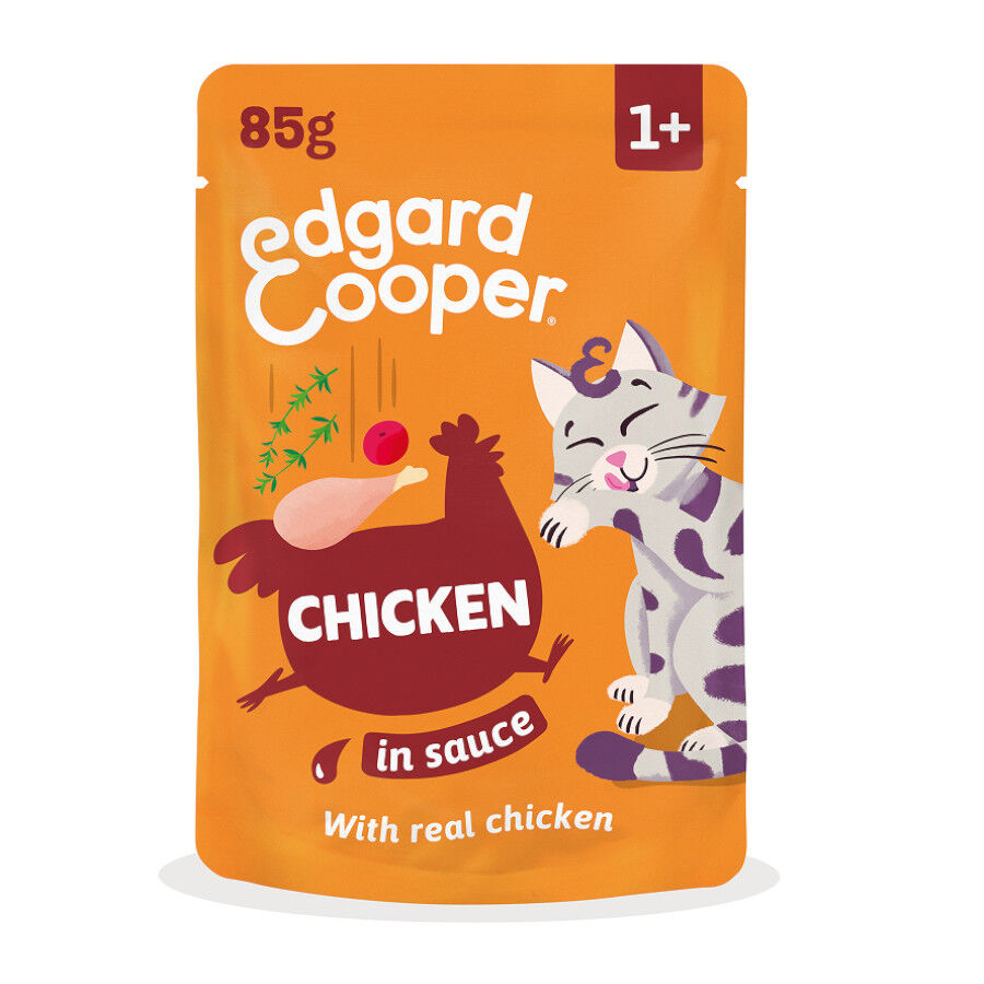 85 g Edgard & Cooper Pollo sobre en salsa para gatos, , large Imagen numero 1