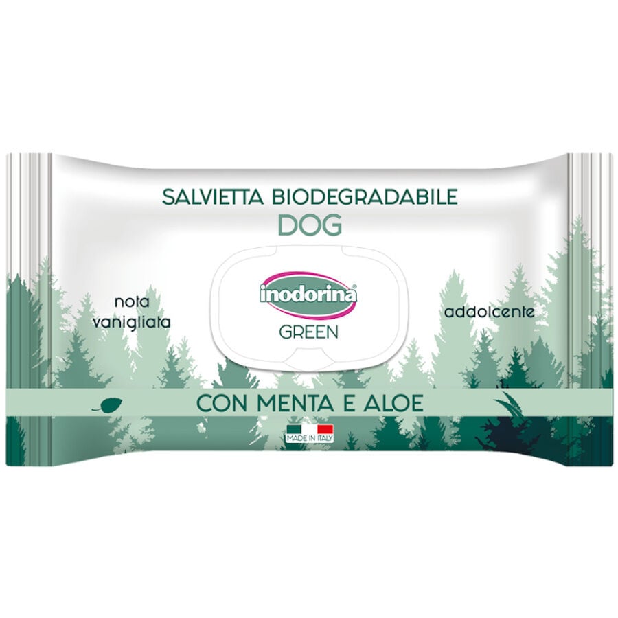 Inodorina Green Menta y Aloe Toallitas Húmedas para perros