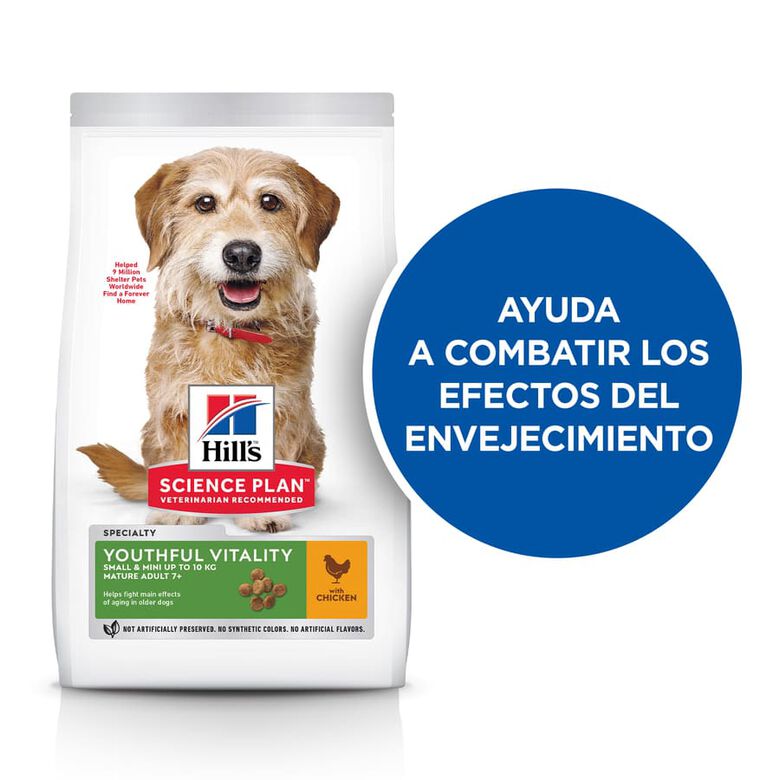 Hill&#039;s Science Plan Youthful Vitality Adult +7 Small y Mini Pollo pienso para perros thumbnail