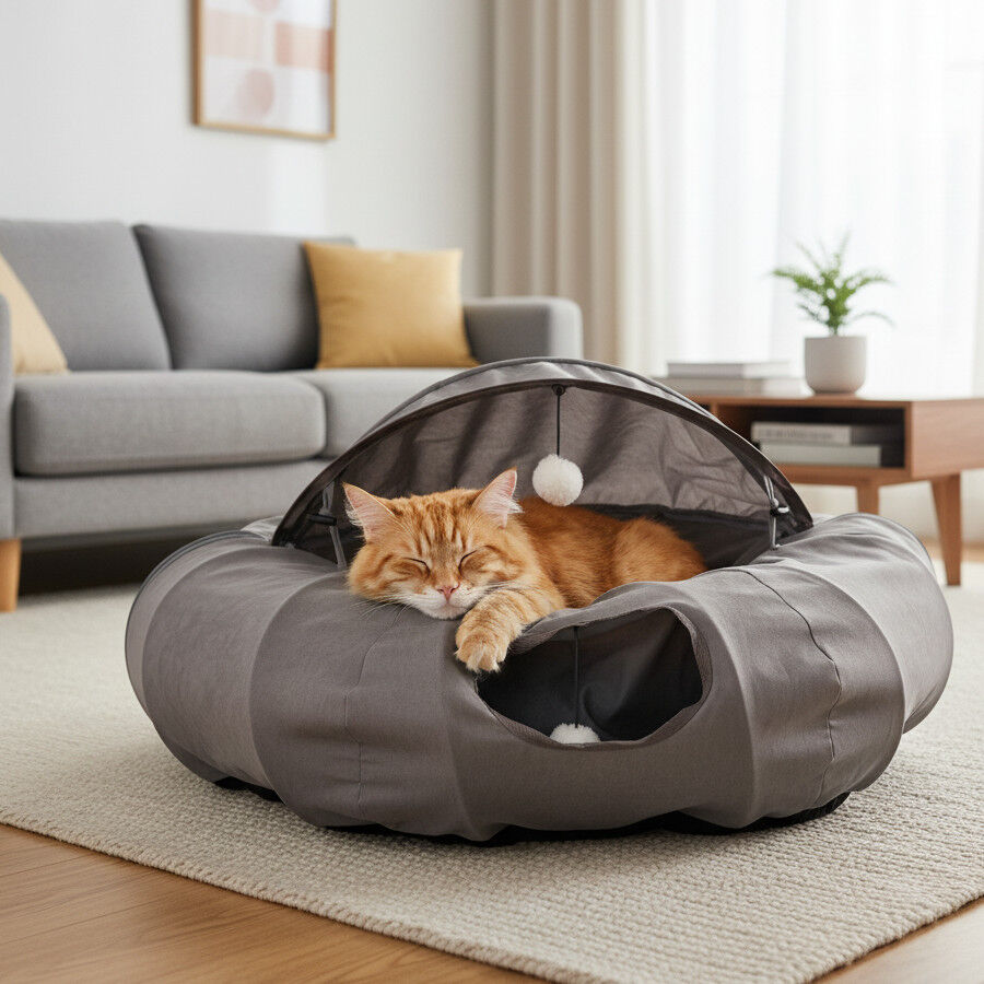 All For Paws Lamb Cat T&uacute;nel Dona Gris para gatos, , large Imagen numero 1