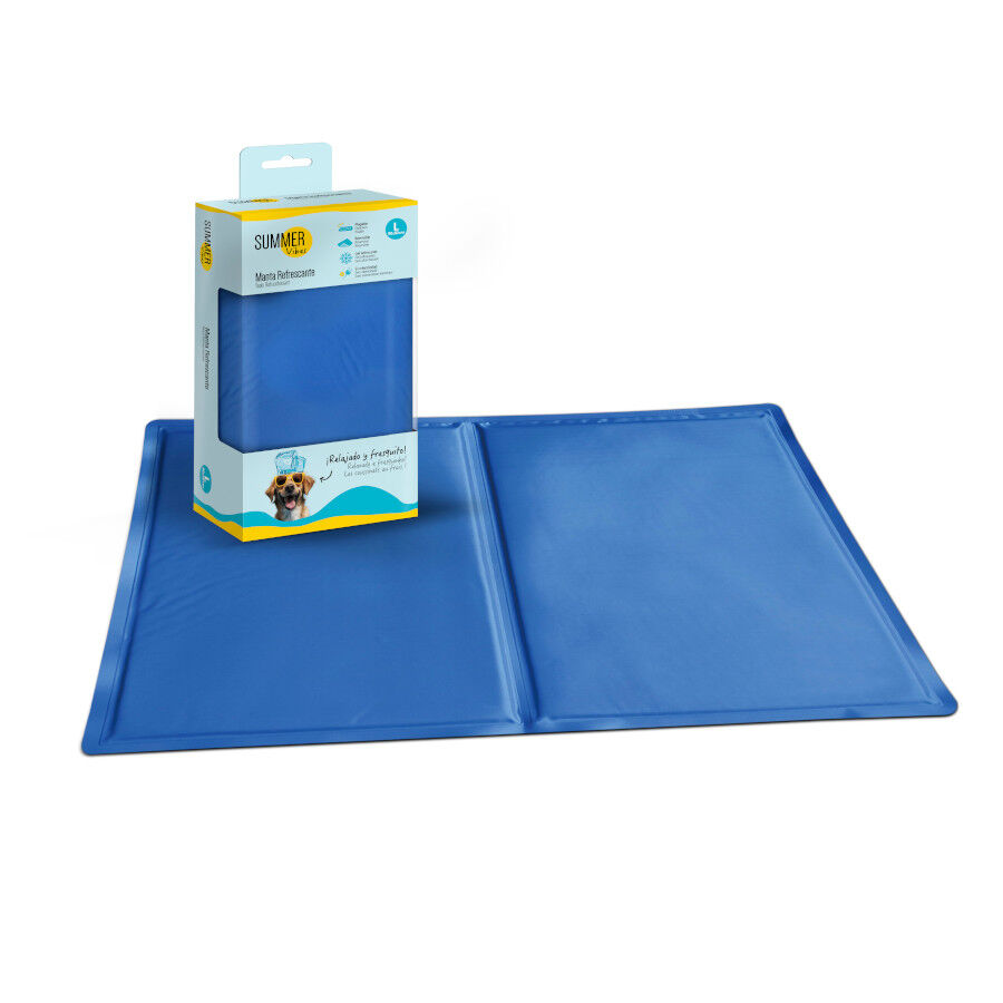Summer Vibes Manta Refrescante Azul para perros
