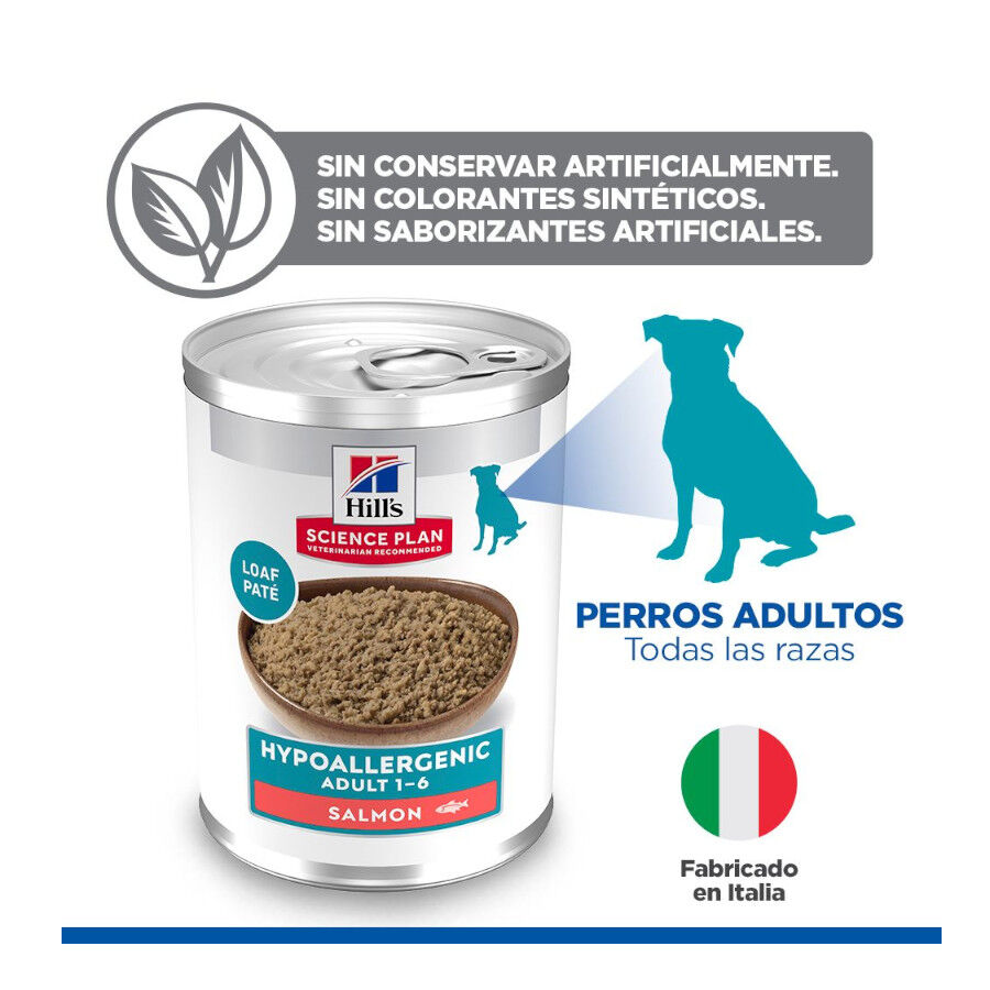 363 g Hill's Science Plan Hypoallergenic Alimento H&uacute;medo con Salm&oacute;n para Perros Adultos, , large Imagen numero 5