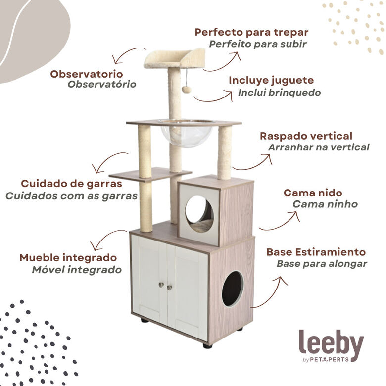 Leeby Luna árbol rascador con mueble para gatos thumbnail
