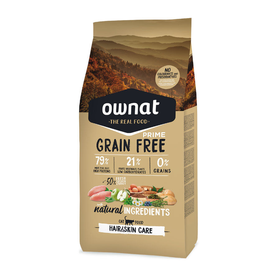 Ownat Prime Hair & Skin Pienso Seco Pollo y Pavo para gatos, , large Imagen numero 1