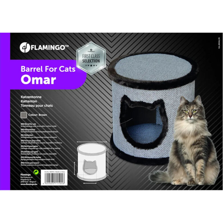 Flamingo Omar Cama Túnel Marrón para gatos. thumbnail