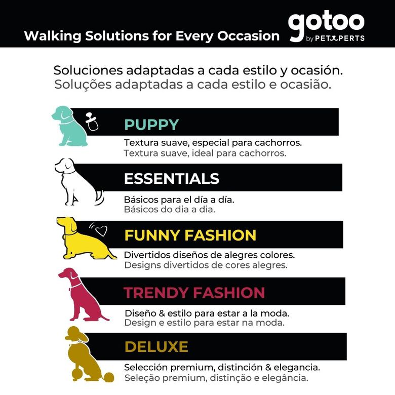 Gotoo Arnés ajustable estampado marrón para perros thumbnail