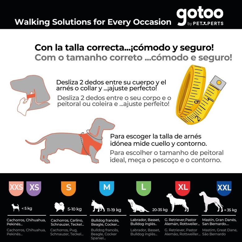Gotoo Arnés ajustable estampado marrón para perros thumbnail