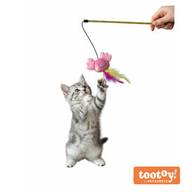Caña para gato con muñeco de plumas - Keiko mascotas