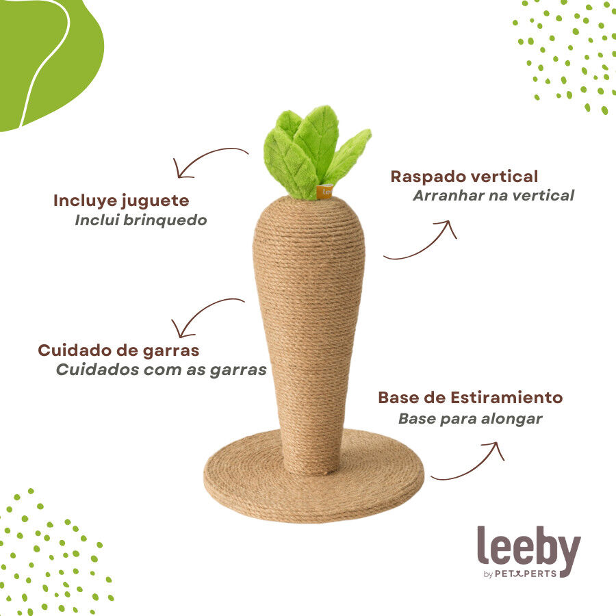 Leeby Carlos zanahoria rascador de yute para gatos, , large Imagen numero 4