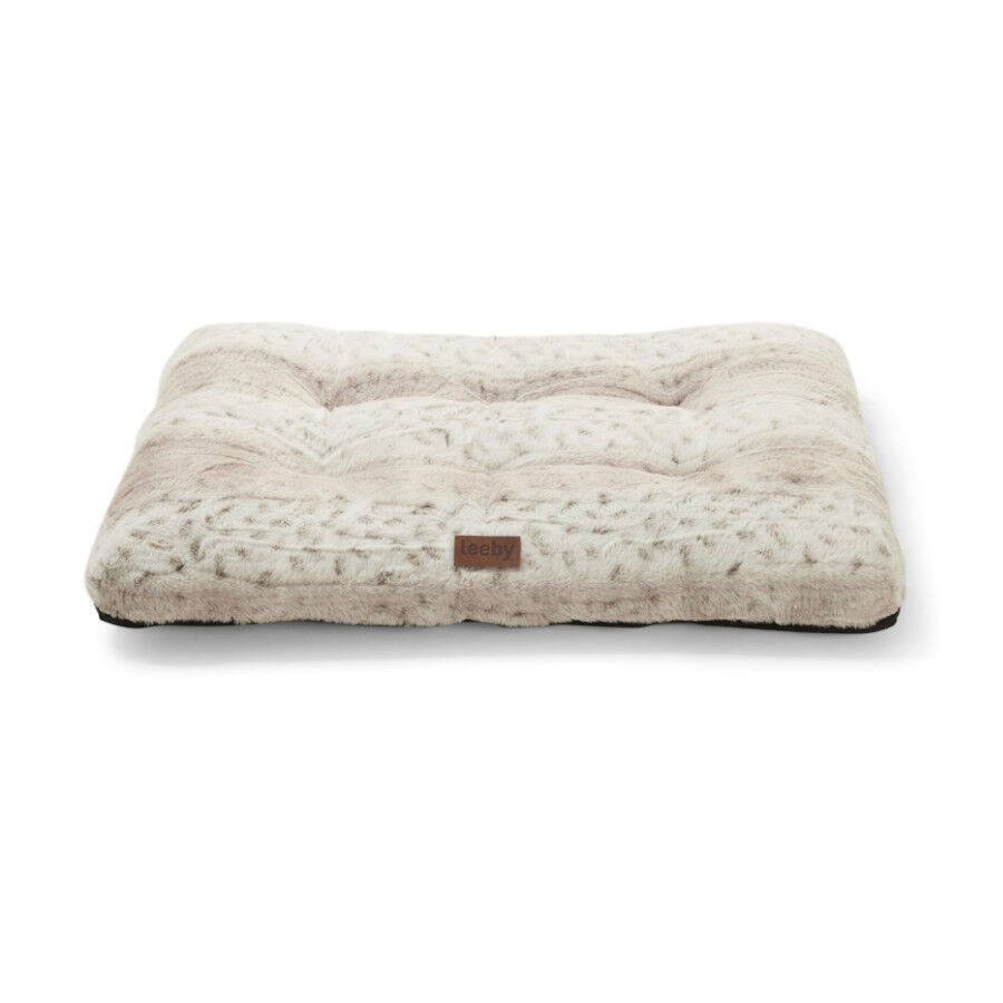 Leeby colchón suave leopardo print para perros