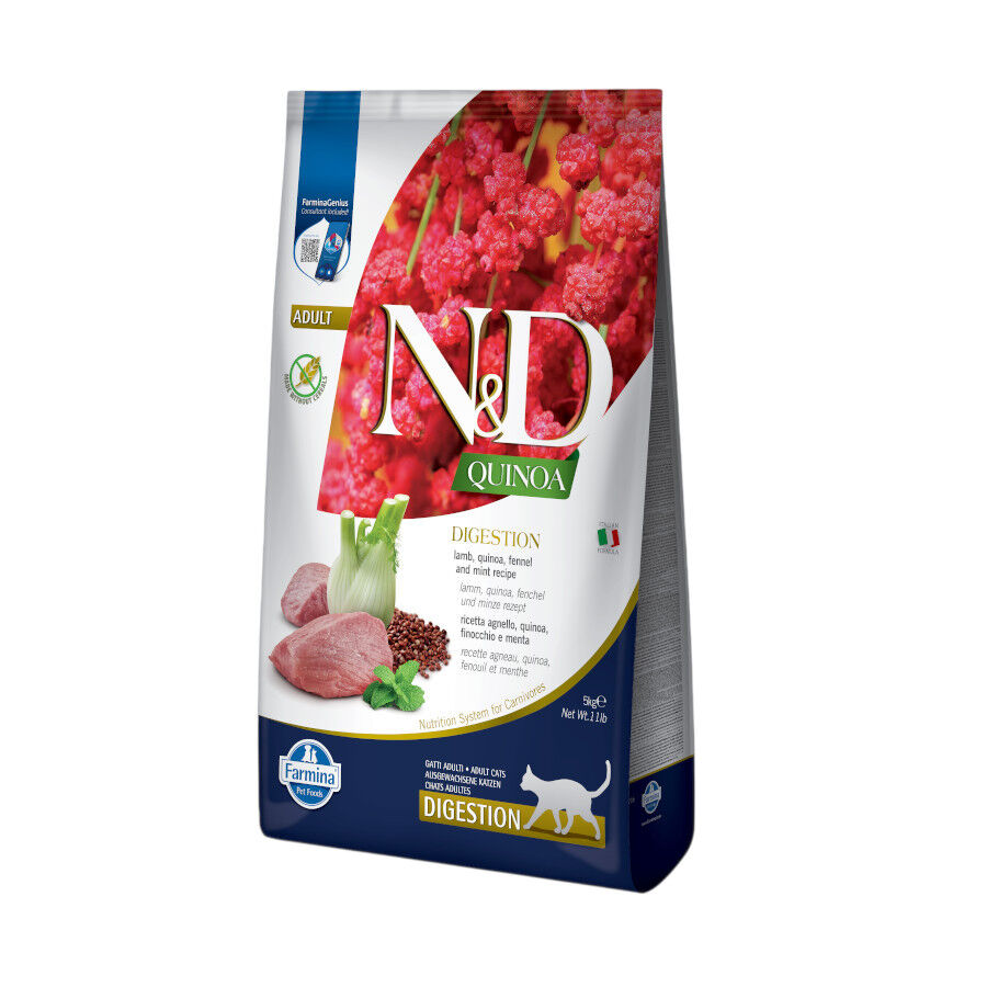 5 kg Farmina N&D Quinoa Adult Digestion Pienso Cordero para gatos, , large Imagen numero 1