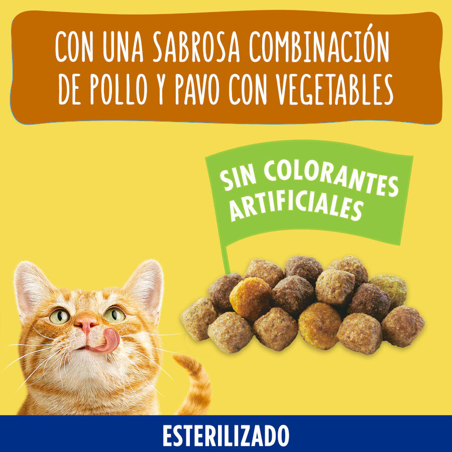Friskies Sterilized Pollo y Pavo con Verduras pienso para gatos thumbnail