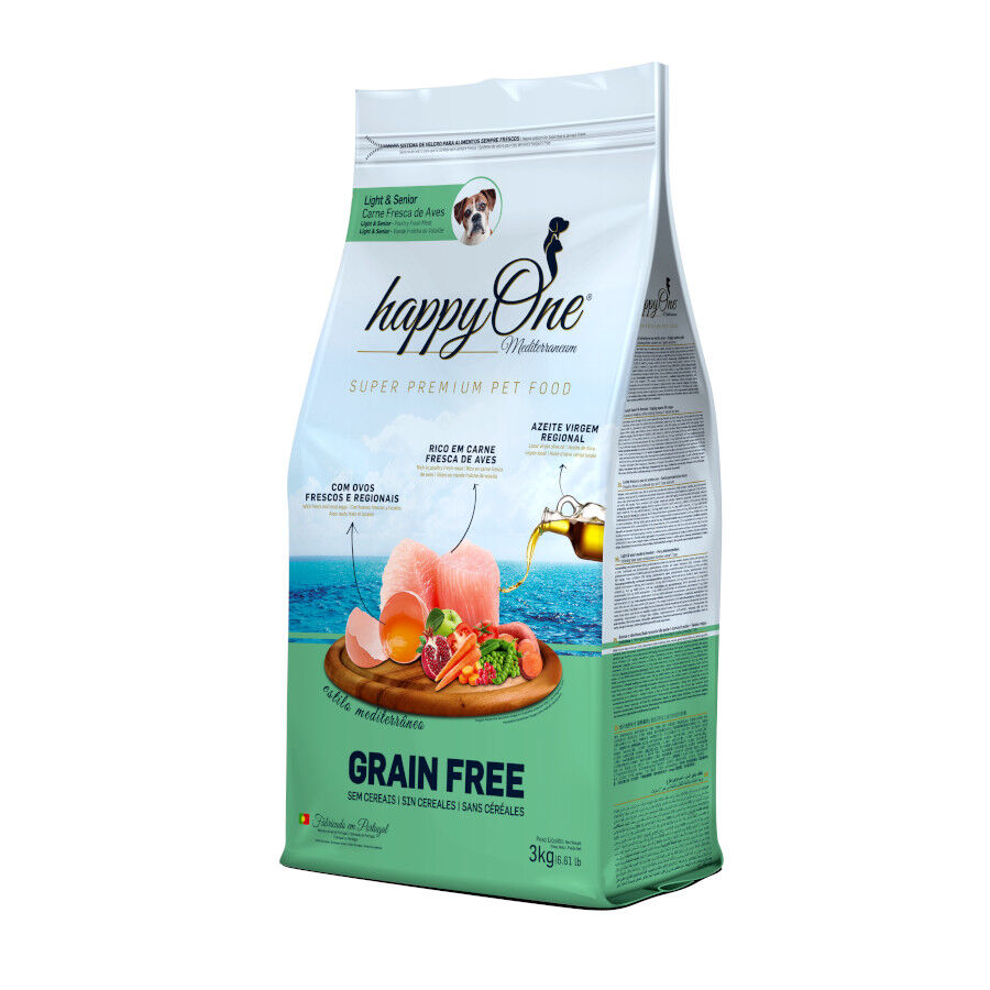 happyOne Mediterraneum Senior Grain Free Carne Fresca de Aves pienso para perros, , large Imagen numero 1