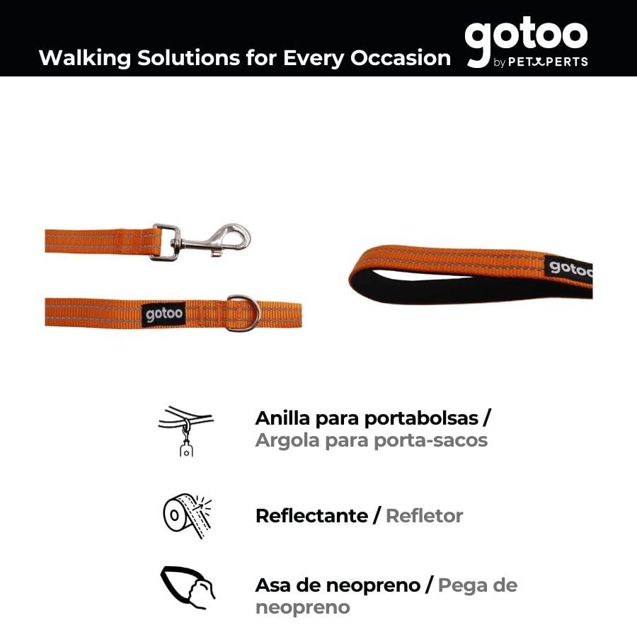 Gotoo Correa de nylon reflectante naranja para perros, , large Imagen numero 4