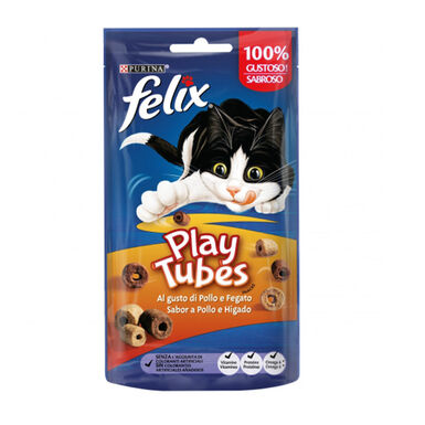 Felix Bocaditos Play Tubes Pollo con Hígado Bocaditos para gatos