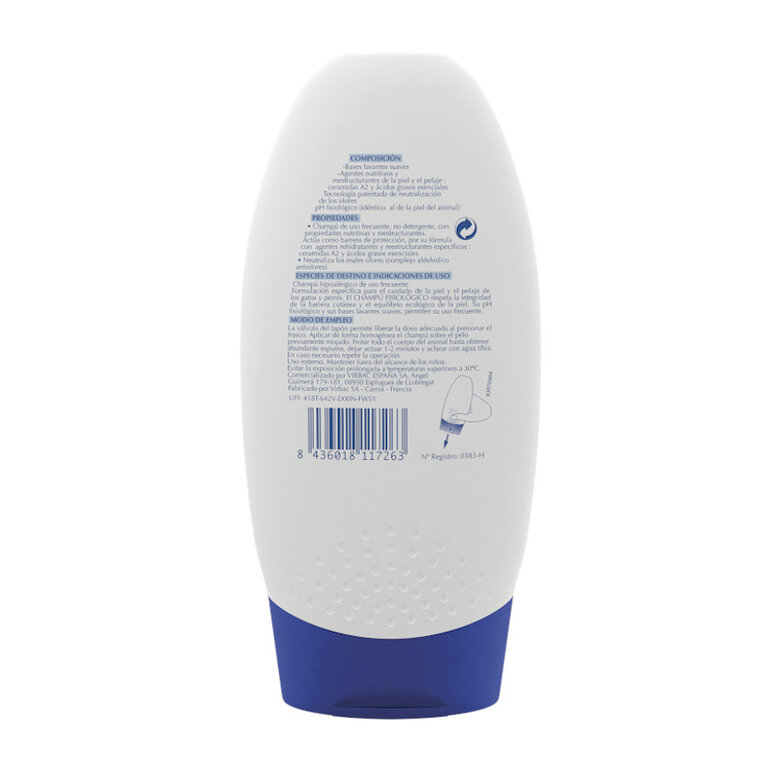 Virbac Champú Fisiológico para perros y gatos,  Imagen numero 2 Virbac Champú Fisiológico para perros y gatos, , large Imagen numero 2